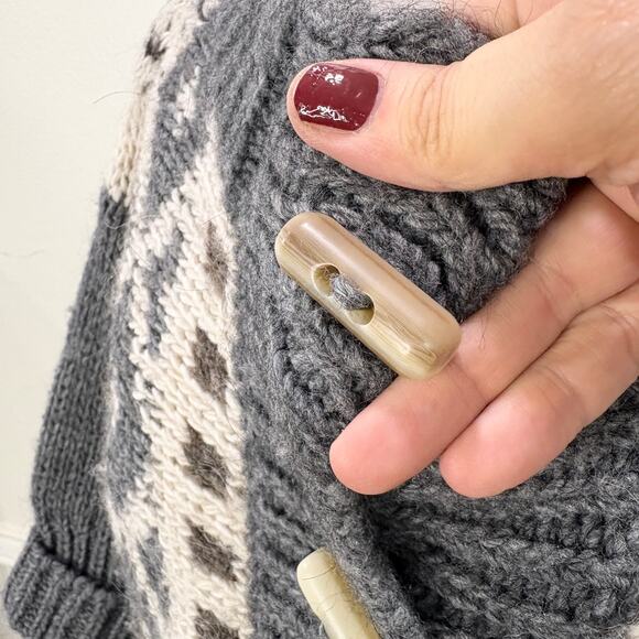 Anthropologie Elsamanda Size M Cardigan Sweater Wool Alpaca Fisherman Gorp Italy - Picture 8 of 14